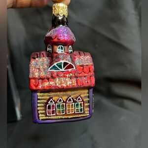 Vintage Christopher Radko Chapel Hill Glass Church Christmas Ornament 1997 Polan